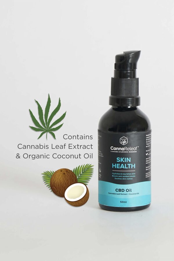 CannaReleaf Skin Health Oil Cannabis Extract + Coconut (100ml) on cbd india