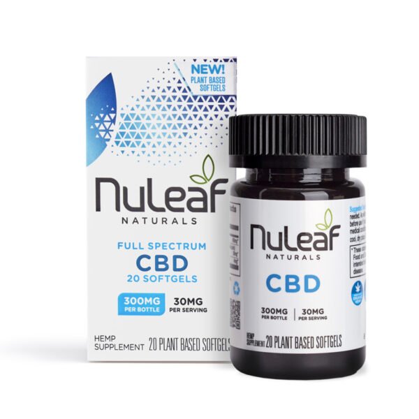 Nuleaf Naturals Full Spectrum Hemp CBD Capsules 300 mg(15mg/softgel)