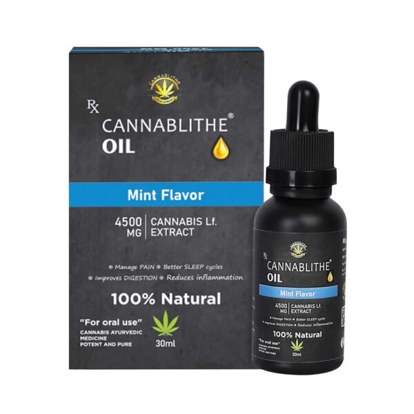 Cannablithe Full-spectrum Cannabis Leaf Extract, 4500mg, 30ml, Mint on cbd india