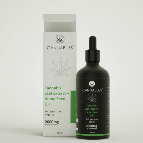 India Hemp Organics CannaBliss- Cannabis Leaf Extract 2000mg (100ml)