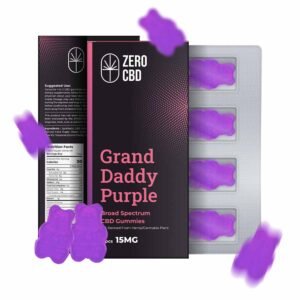 Zero CBD Broad Spectrum Gummies, Grand Daddy Purple , (15-50 mg) (4 pcs) on cbd india