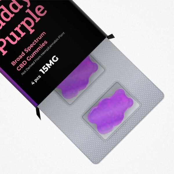 Zero CBD Broad Spectrum Gummies, Grand Daddy Purple , (15-50 mg) (4 pcs) on cbd india