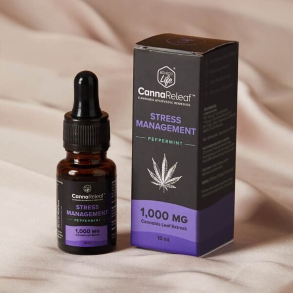 CannaReleaf Stress Management Cannabis Leaf Extract 1000mg, 10ml, Peppermint